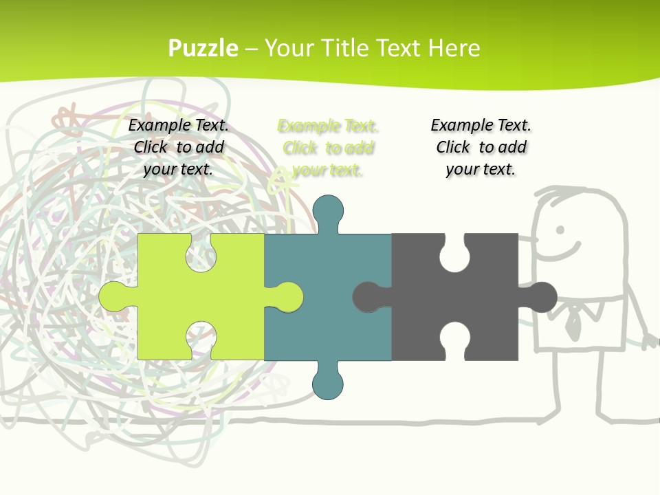 A Man Is Trying To Pull Up A Ball Of String PowerPoint Template