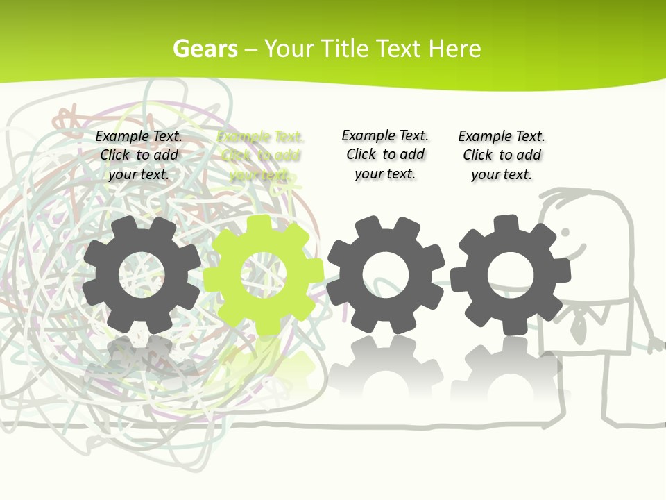 A Man Is Trying To Pull Up A Ball Of String PowerPoint Template