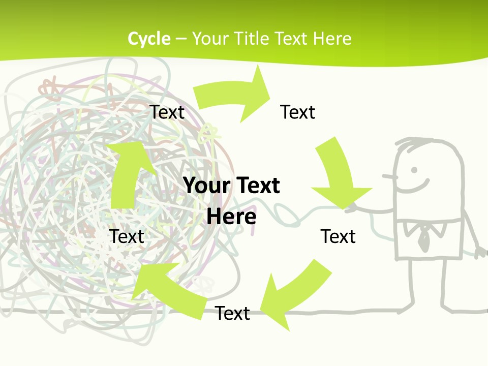 A Man Is Trying To Pull Up A Ball Of String PowerPoint Template