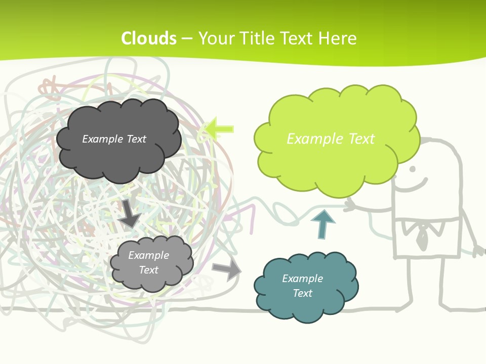 A Man Is Trying To Pull Up A Ball Of String PowerPoint Template