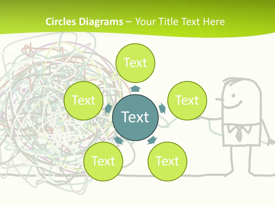 A Man Is Trying To Pull Up A Ball Of String PowerPoint Template