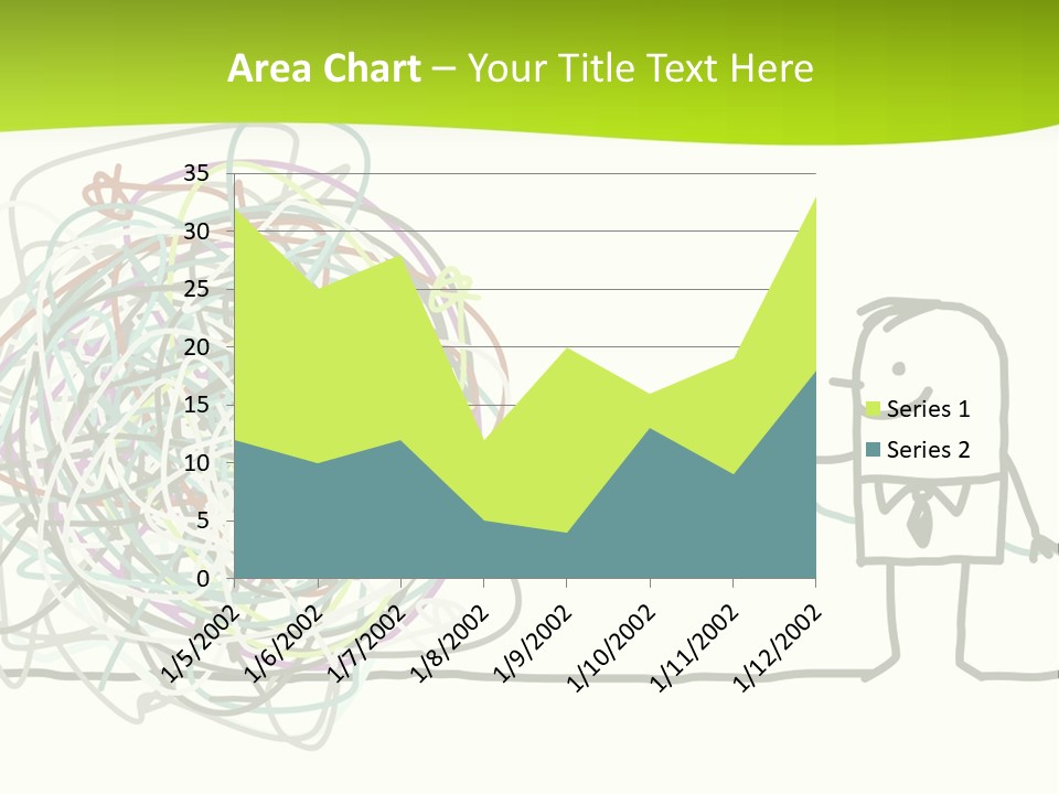 A Man Is Trying To Pull Up A Ball Of String PowerPoint Template