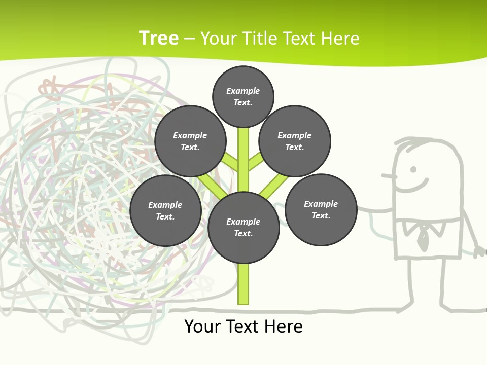 A Man Is Trying To Pull Up A Ball Of String PowerPoint Template