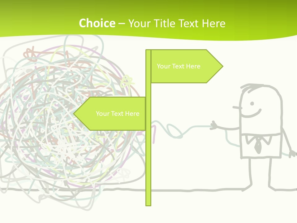 A Man Is Trying To Pull Up A Ball Of String PowerPoint Template