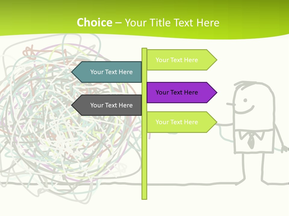 A Man Is Trying To Pull Up A Ball Of String PowerPoint Template