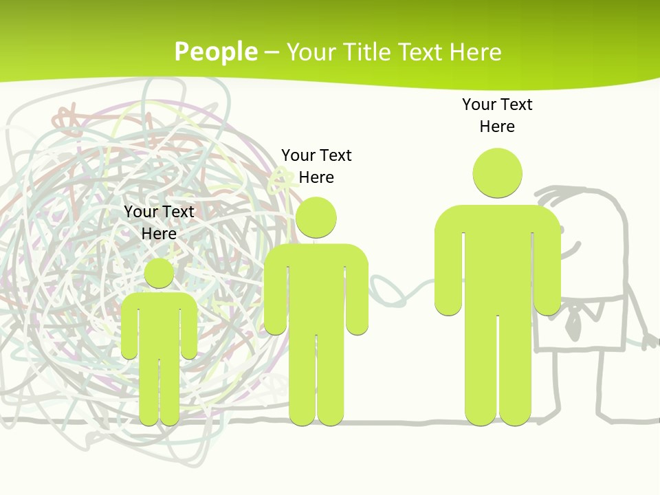 A Man Is Trying To Pull Up A Ball Of String PowerPoint Template