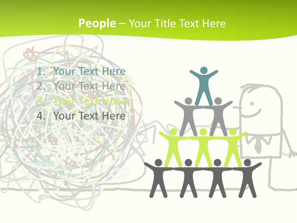 A Man Is Trying To Pull Up A Ball Of String PowerPoint Template