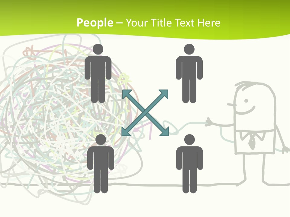 A Man Is Trying To Pull Up A Ball Of String PowerPoint Template