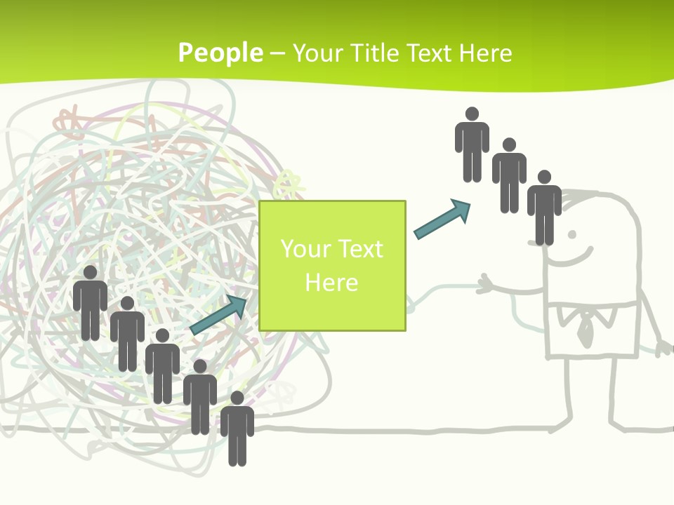 A Man Is Trying To Pull Up A Ball Of String PowerPoint Template