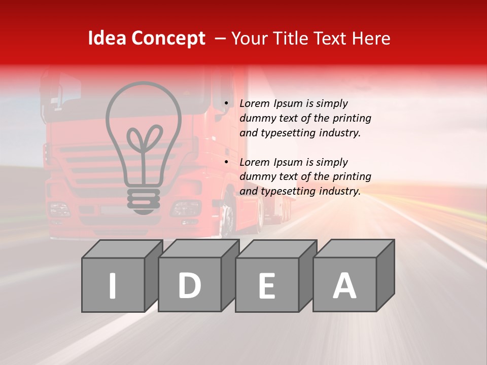 Stock Cargo Trailer PowerPoint Template
