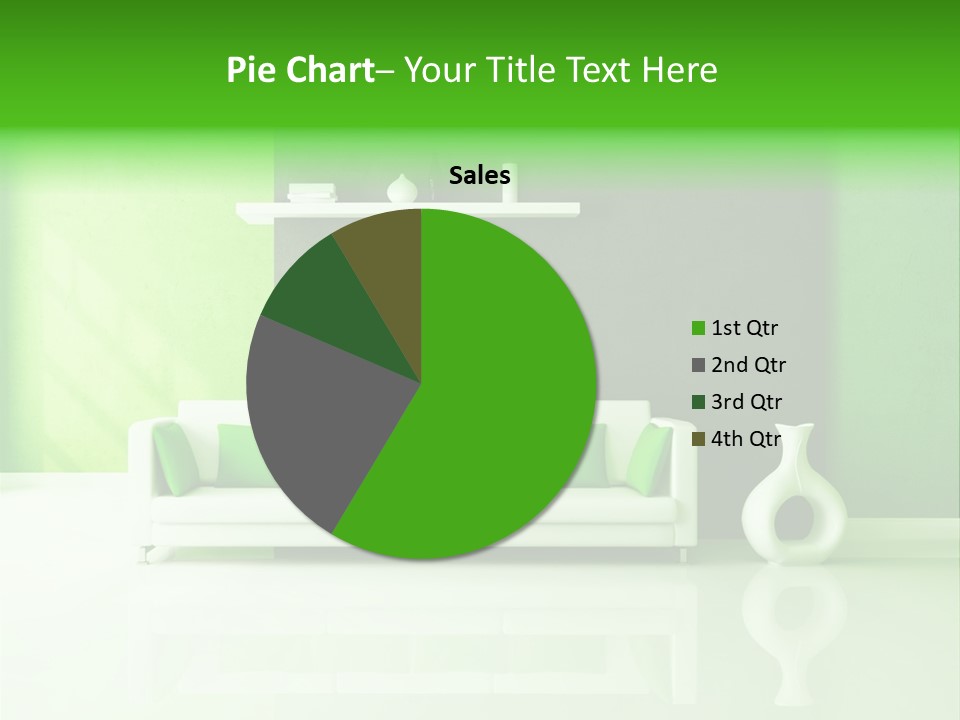 A Living Room With Green Walls And A White Couch PowerPoint Template