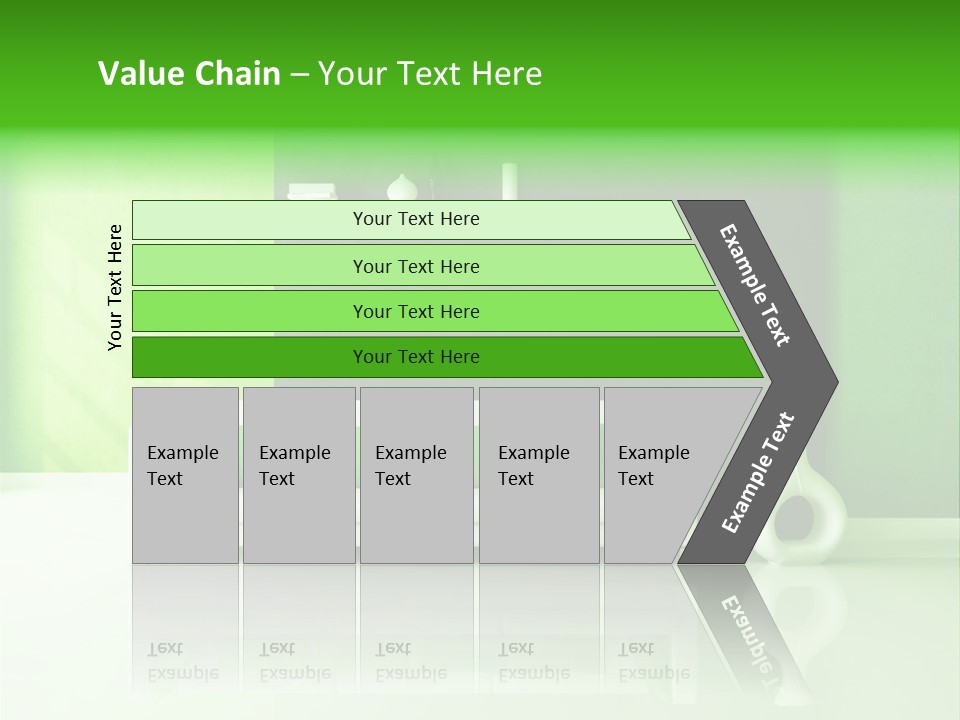 A Living Room With Green Walls And A White Couch PowerPoint Template