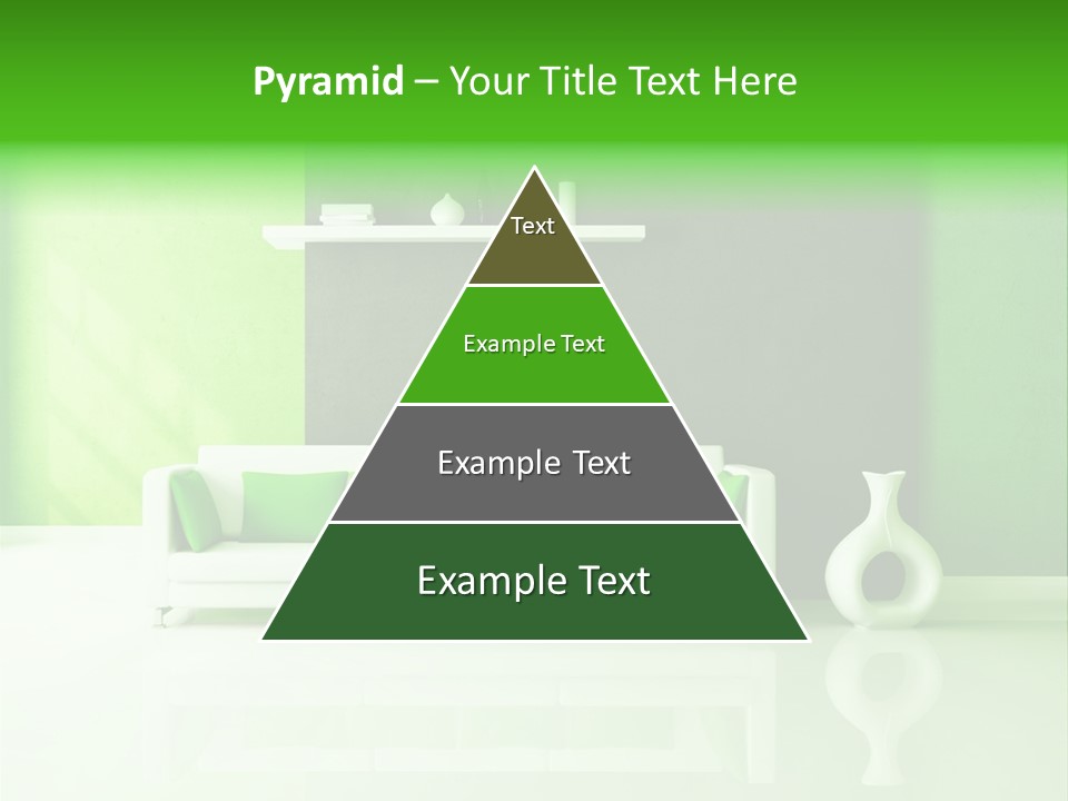 A Living Room With Green Walls And A White Couch PowerPoint Template