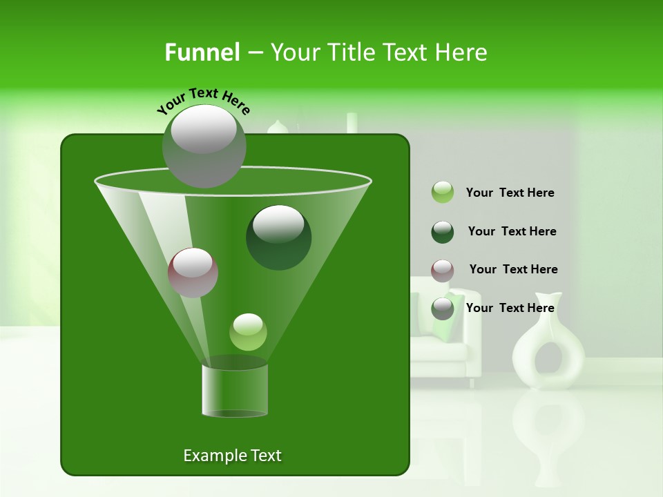 A Living Room With Green Walls And A White Couch PowerPoint Template