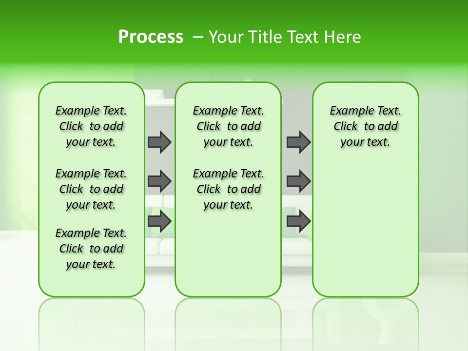 A Living Room With Green Walls And A White Couch PowerPoint Template