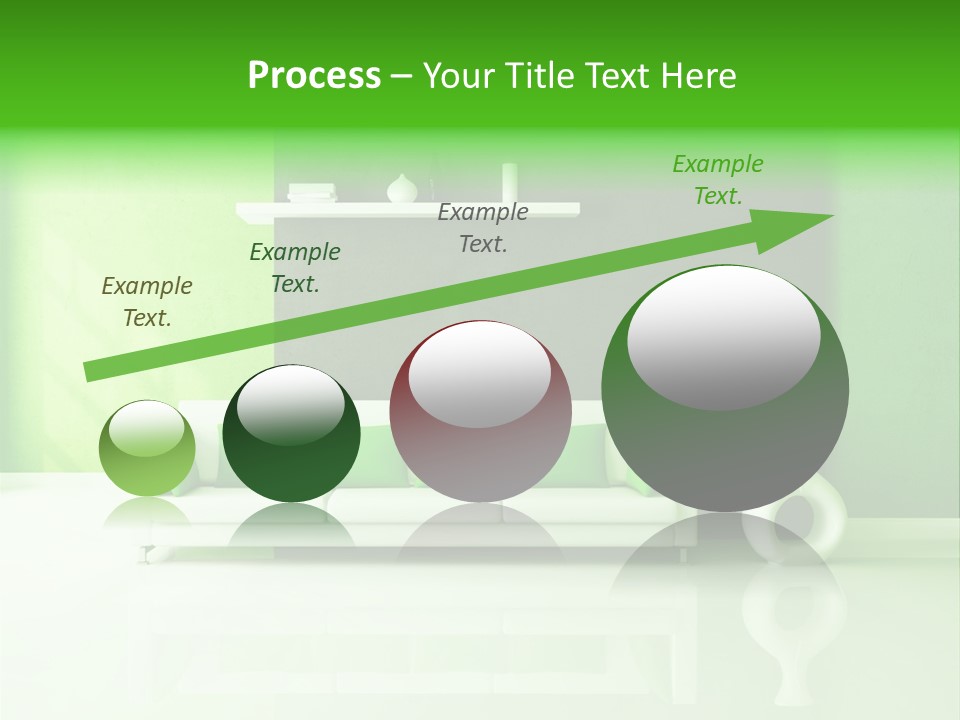 A Living Room With Green Walls And A White Couch PowerPoint Template
