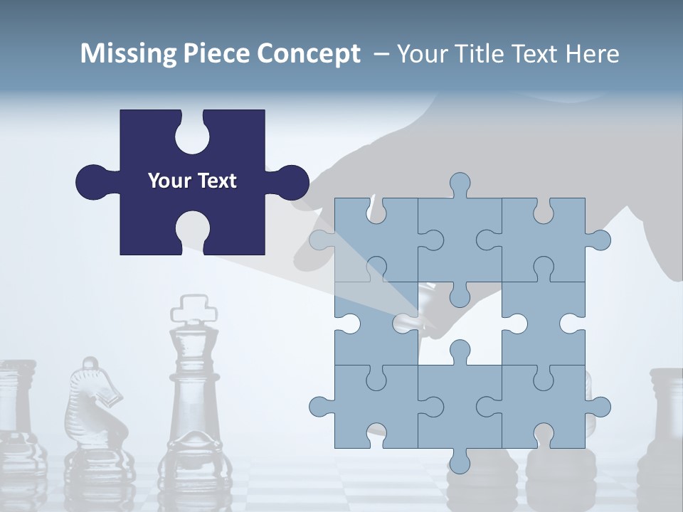 A Hand Is Pushing A Chess Piece On A Chess Board PowerPoint Template