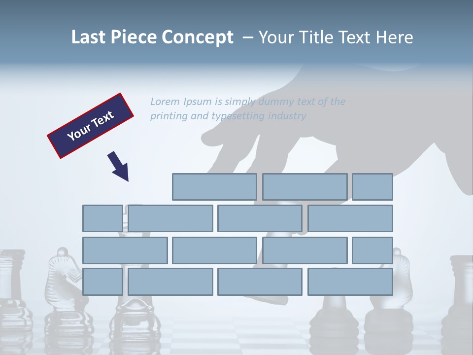 A Hand Is Pushing A Chess Piece On A Chess Board PowerPoint Template