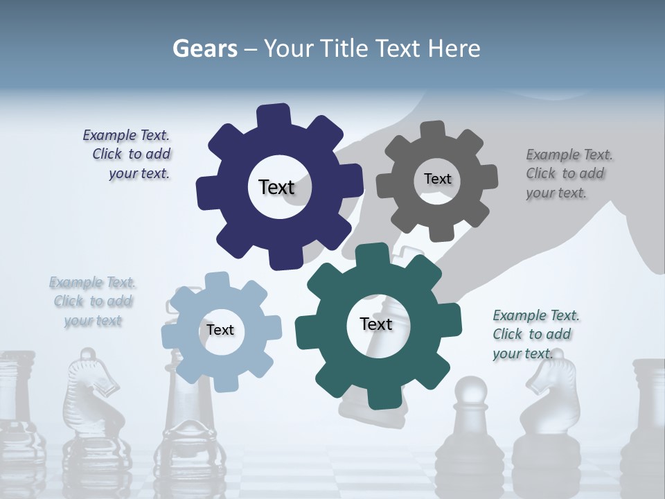 A Hand Is Pushing A Chess Piece On A Chess Board PowerPoint Template