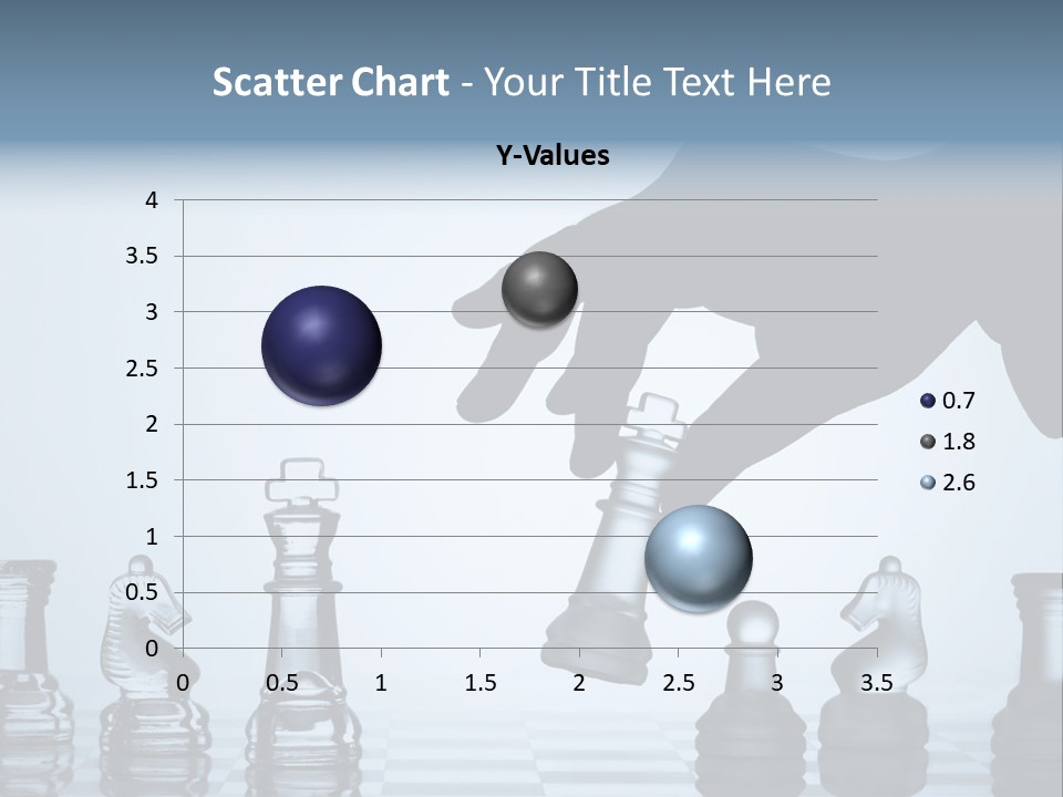 A Hand Is Pushing A Chess Piece On A Chess Board PowerPoint Template