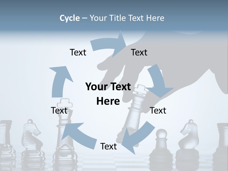 A Hand Is Pushing A Chess Piece On A Chess Board PowerPoint Template