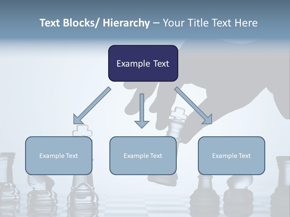 A Hand Is Pushing A Chess Piece On A Chess Board PowerPoint Template