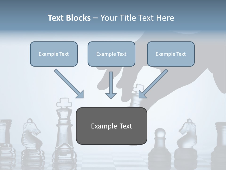 A Hand Is Pushing A Chess Piece On A Chess Board PowerPoint Template