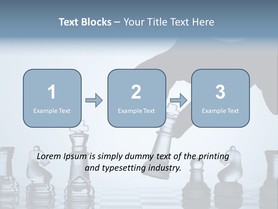 A Hand Is Pushing A Chess Piece On A Chess Board PowerPoint Template