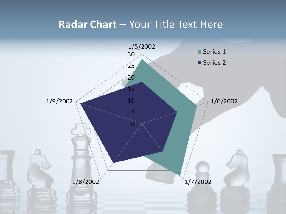 A Hand Is Pushing A Chess Piece On A Chess Board PowerPoint Template