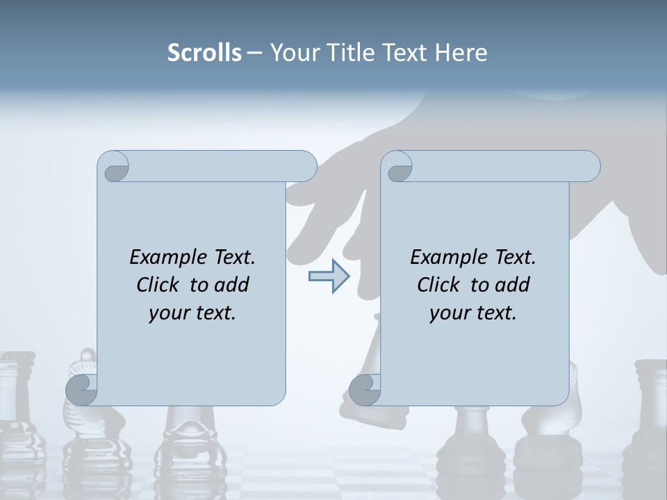 A Hand Is Pushing A Chess Piece On A Chess Board PowerPoint Template
