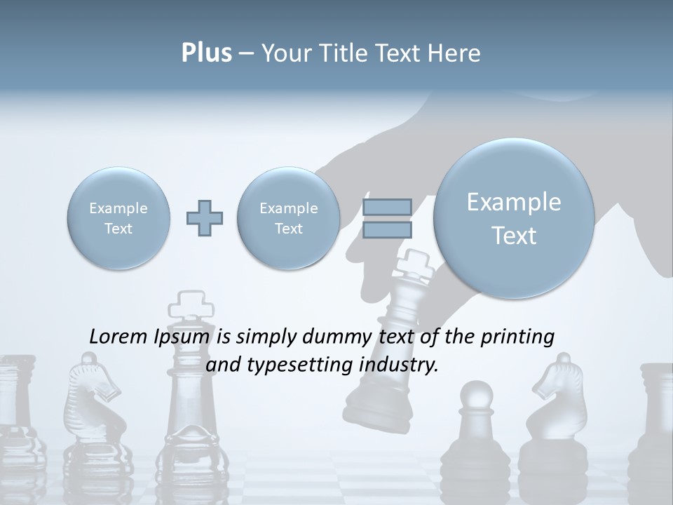 A Hand Is Pushing A Chess Piece On A Chess Board PowerPoint Template