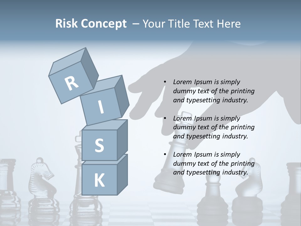 A Hand Is Pushing A Chess Piece On A Chess Board PowerPoint Template