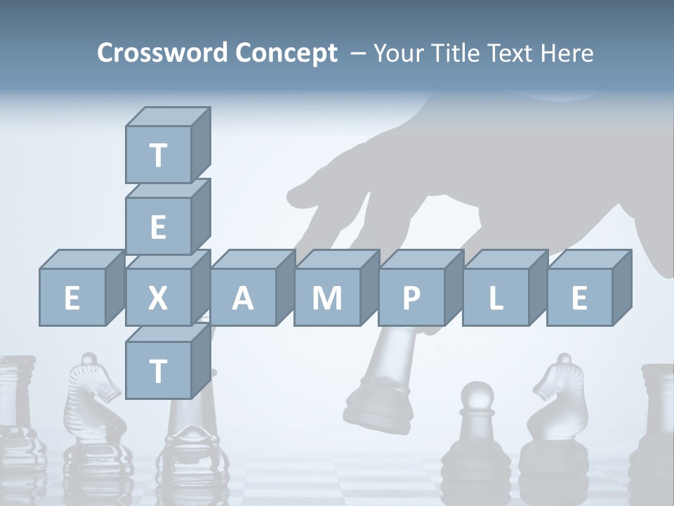 A Hand Is Pushing A Chess Piece On A Chess Board PowerPoint Template