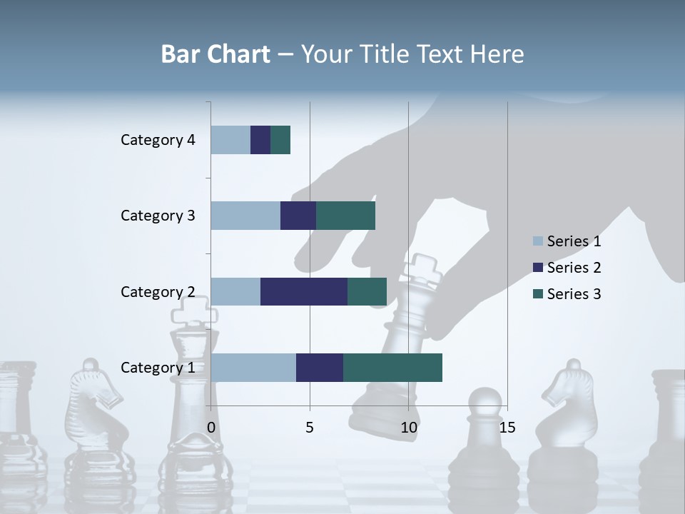 A Hand Is Pushing A Chess Piece On A Chess Board PowerPoint Template