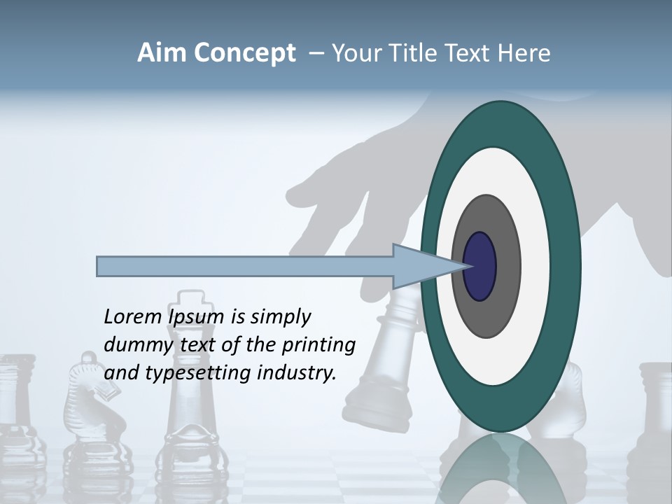 A Hand Is Pushing A Chess Piece On A Chess Board PowerPoint Template