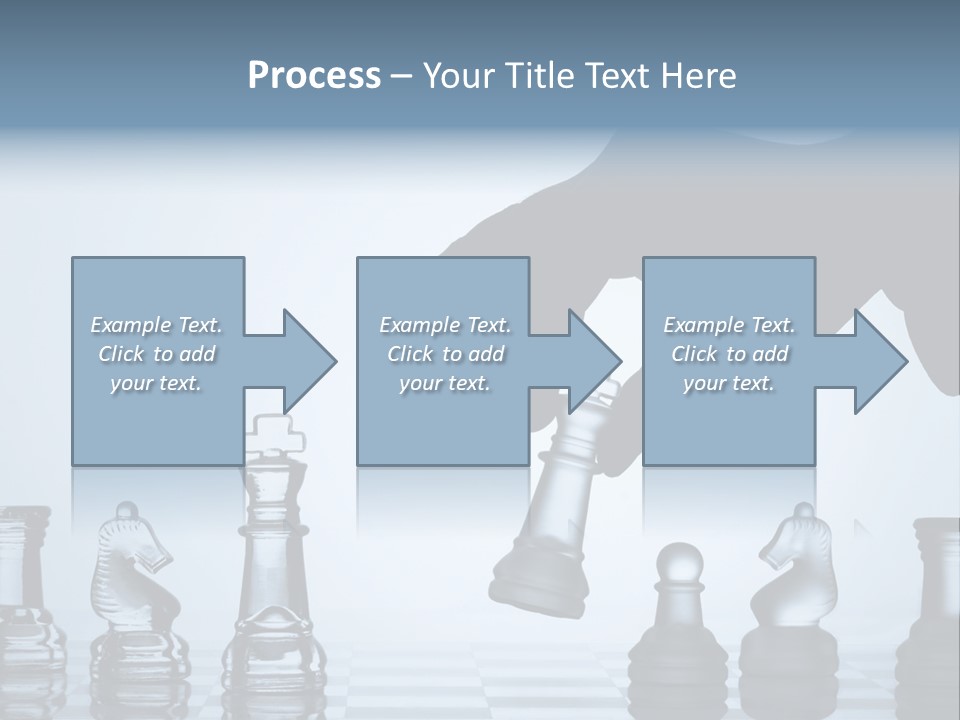 A Hand Is Pushing A Chess Piece On A Chess Board PowerPoint Template