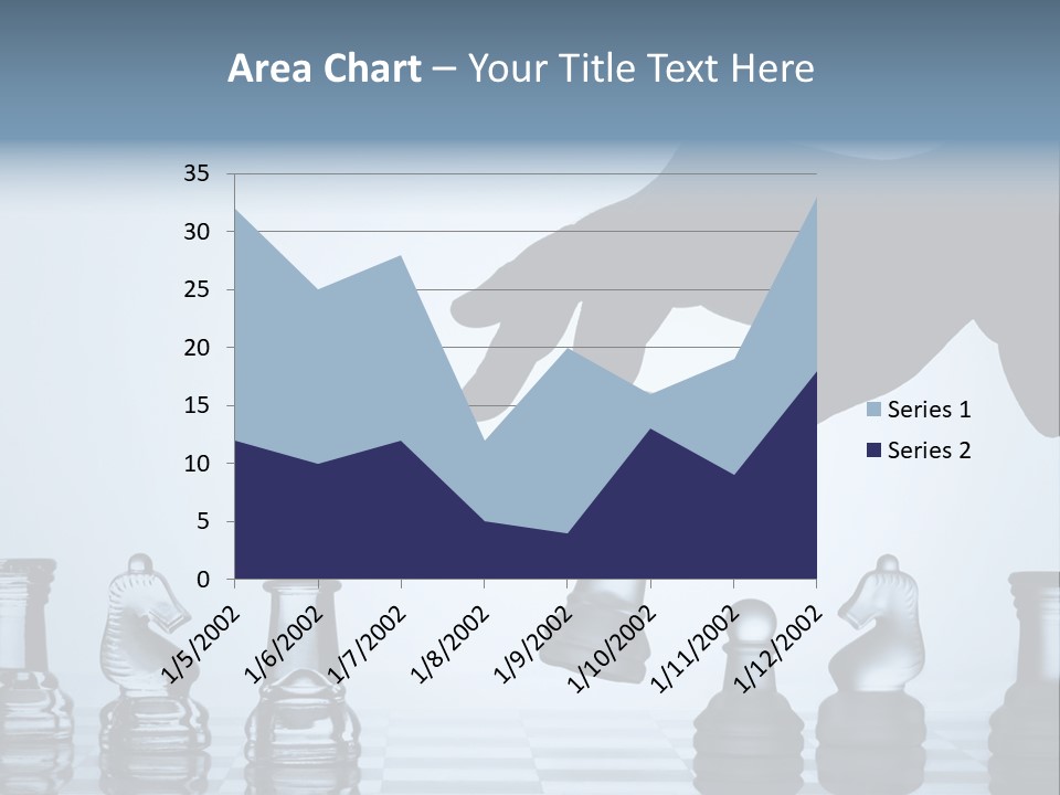 A Hand Is Pushing A Chess Piece On A Chess Board PowerPoint Template