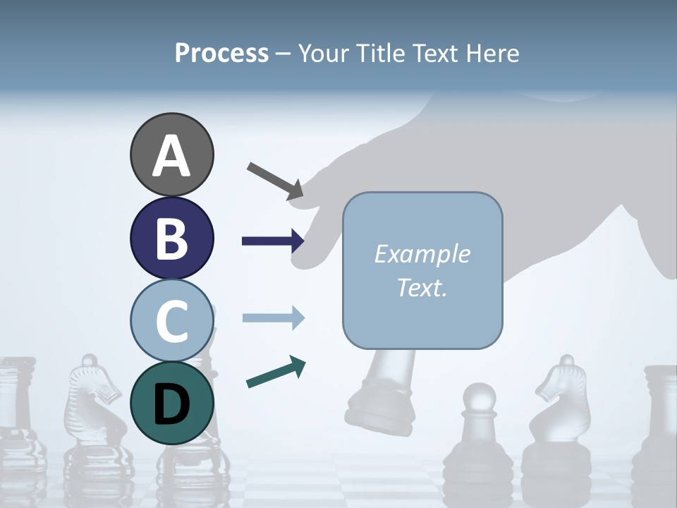 A Hand Is Pushing A Chess Piece On A Chess Board PowerPoint Template