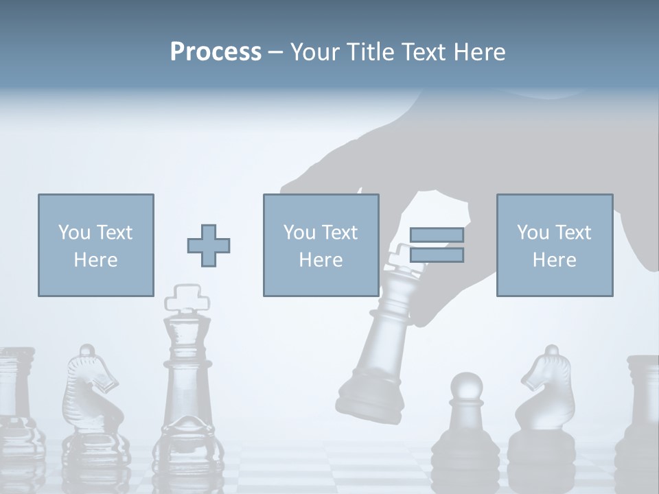 A Hand Is Pushing A Chess Piece On A Chess Board PowerPoint Template