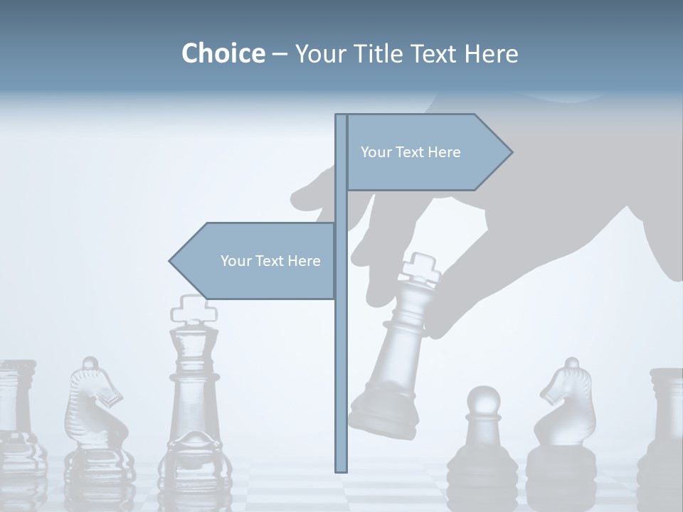 A Hand Is Pushing A Chess Piece On A Chess Board PowerPoint Template