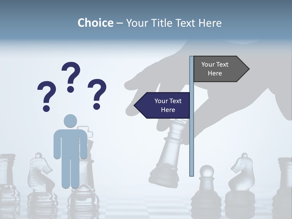 A Hand Is Pushing A Chess Piece On A Chess Board PowerPoint Template