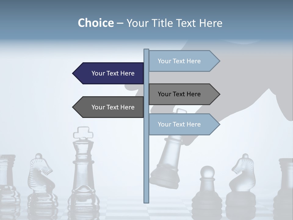 A Hand Is Pushing A Chess Piece On A Chess Board PowerPoint Template