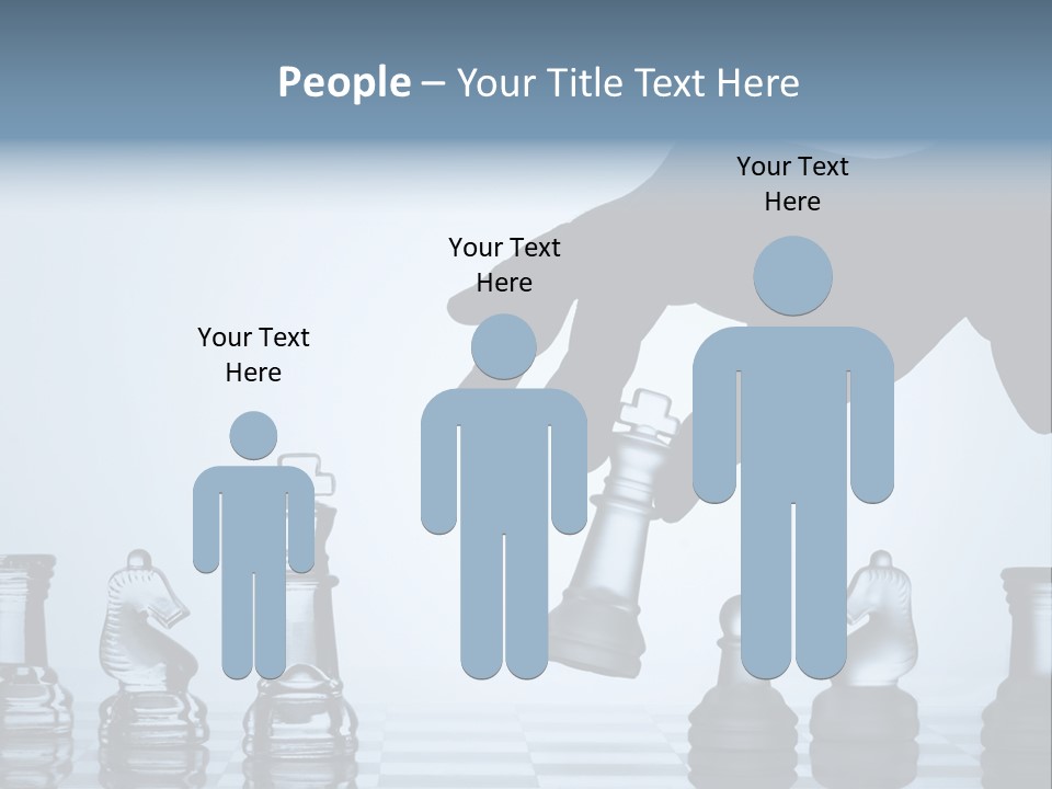A Hand Is Pushing A Chess Piece On A Chess Board PowerPoint Template