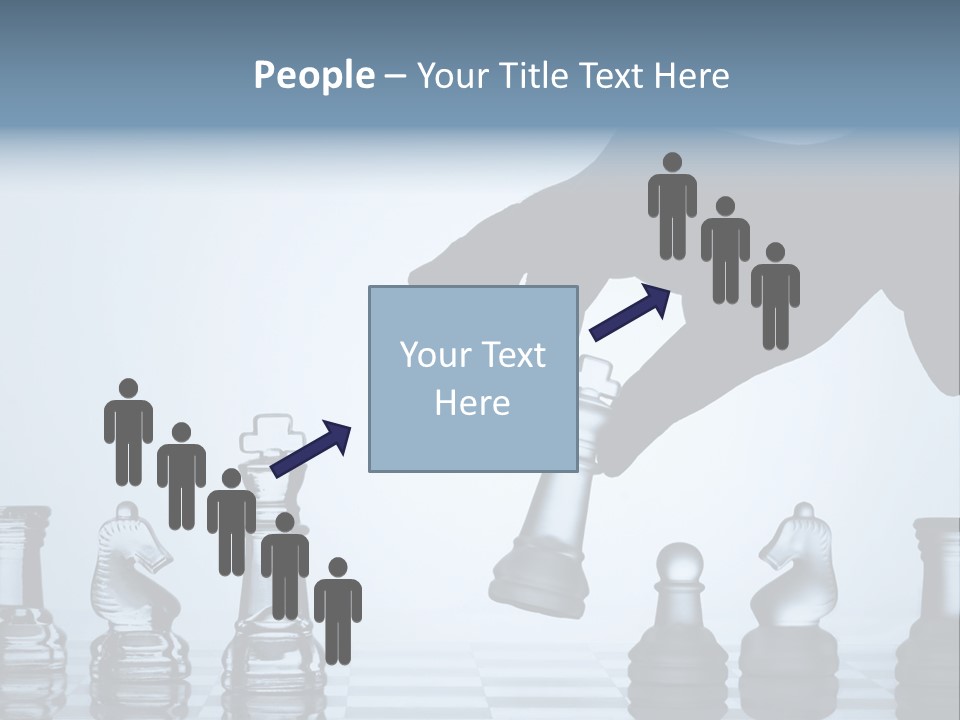 A Hand Is Pushing A Chess Piece On A Chess Board PowerPoint Template