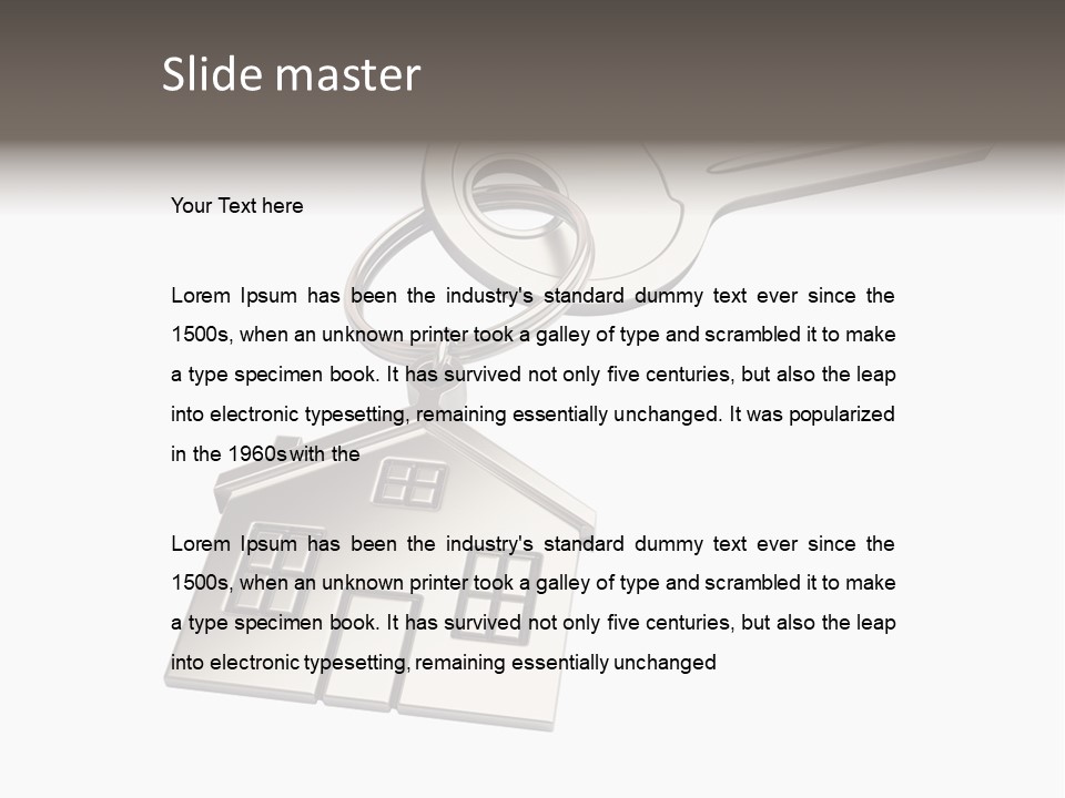 A House Key With A House Keychain Attached To It PowerPoint Template