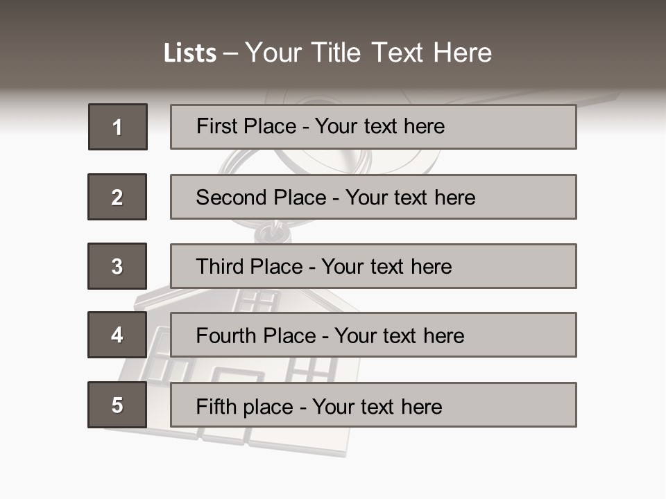 A House Key With A House Keychain Attached To It PowerPoint Template