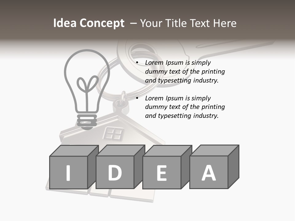 A House Key With A House Keychain Attached To It PowerPoint Template