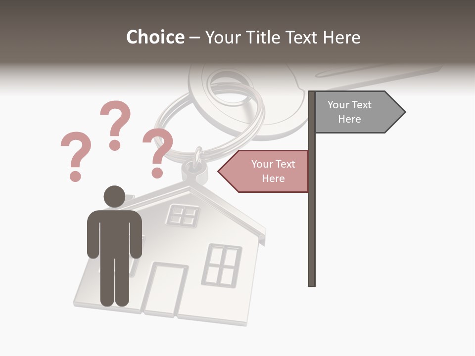 A House Key With A House Keychain Attached To It PowerPoint Template