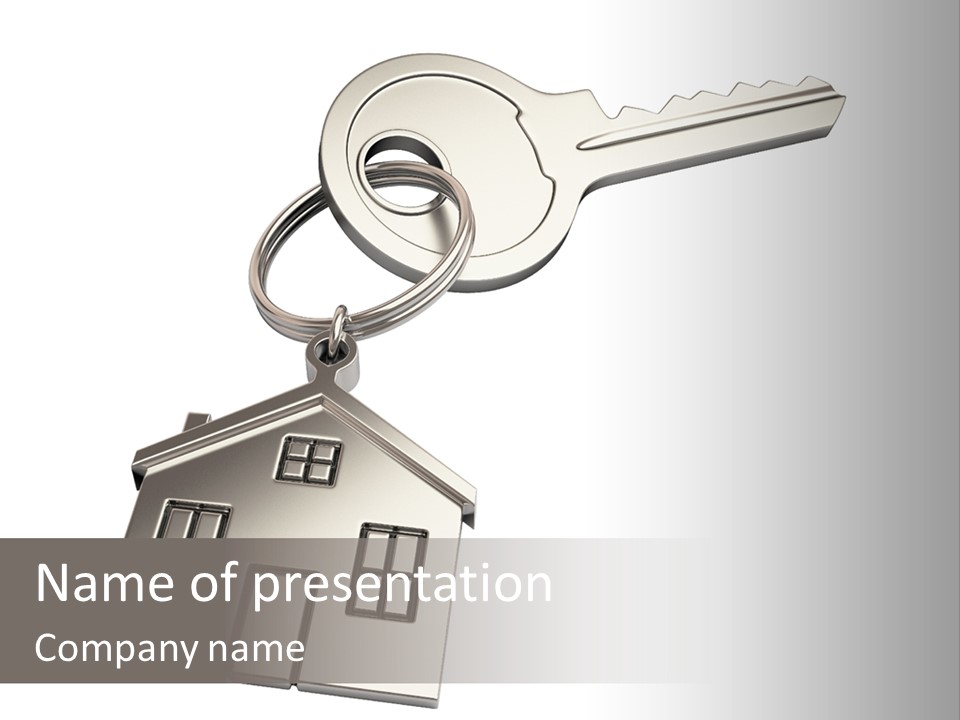 A House Key On Top Of A Key Chain PowerPoint Template