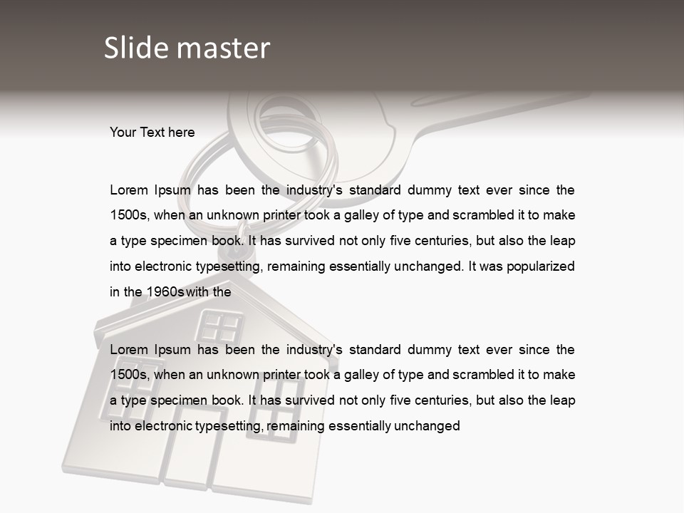 A House Key On Top Of A Key Chain PowerPoint Template